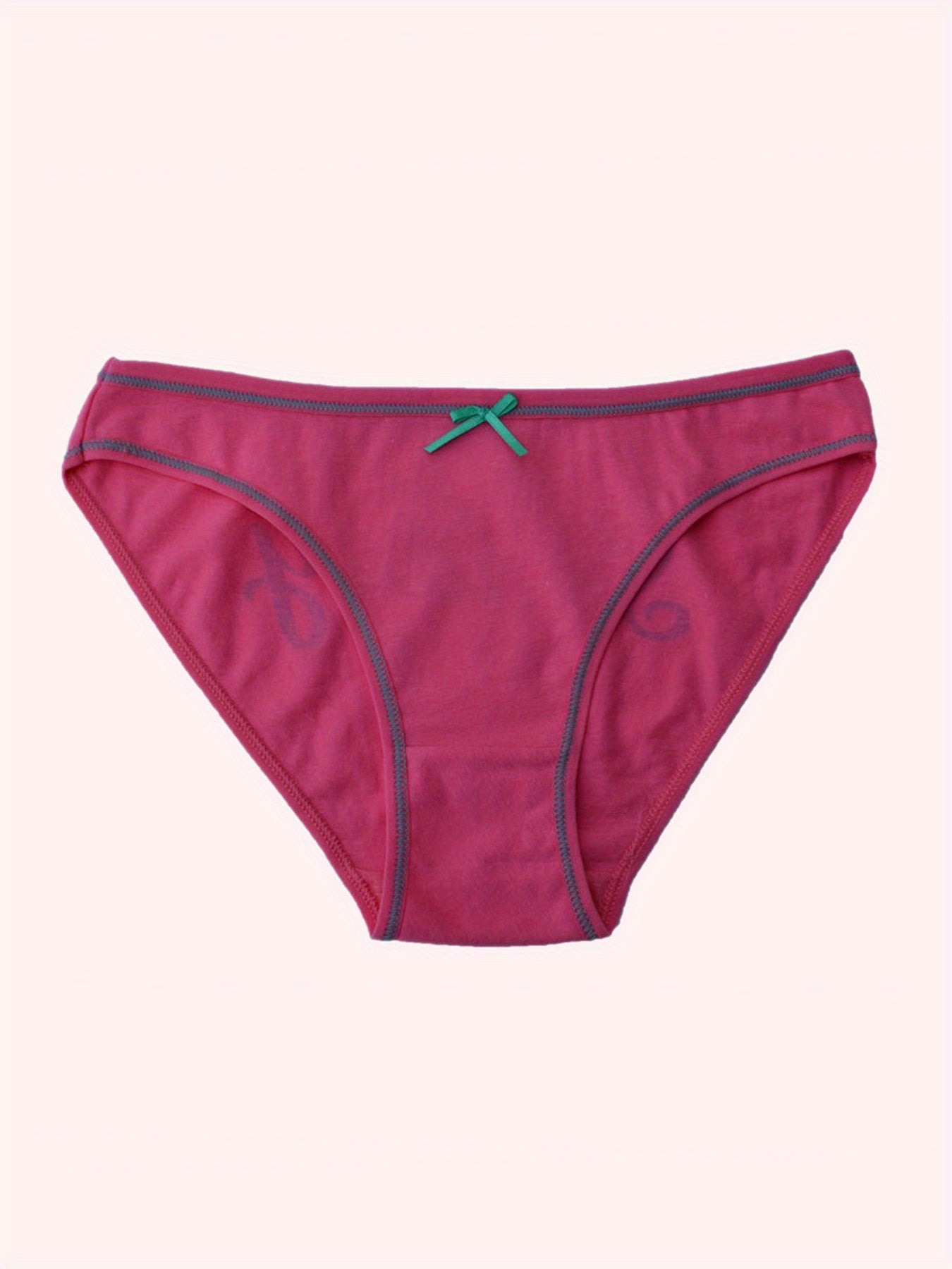 7 Pcs Letter Pint Bow Tie Briefs, Comfy & Breathable Mid-Rise Intimates Panties, Women's Lingerie & Underwear