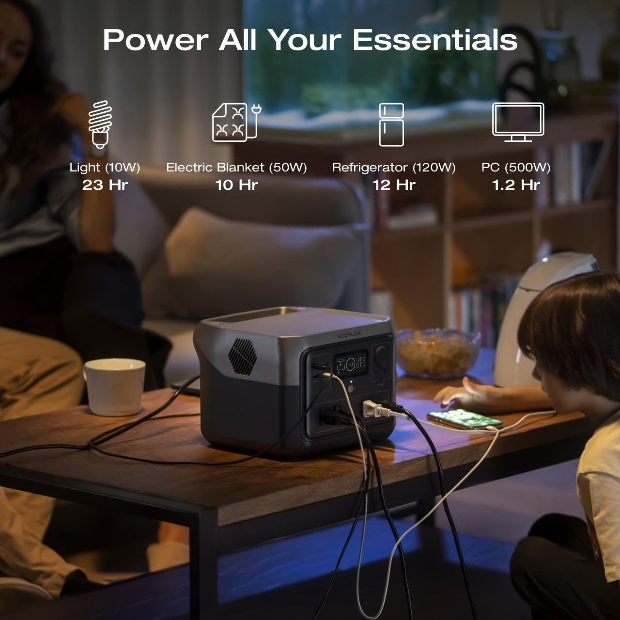 EF ECOFLOW Solar Generator RIVER 2 Pro 768, Portable Power Station 768Wh with 160W Portable Solar Panel LiFePO4 Battery Fully Charged in 70 Min, 4×AC, for Camping, RV, Home Backup