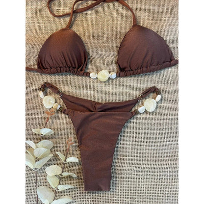 Beach three-point bikini set split swimsuit