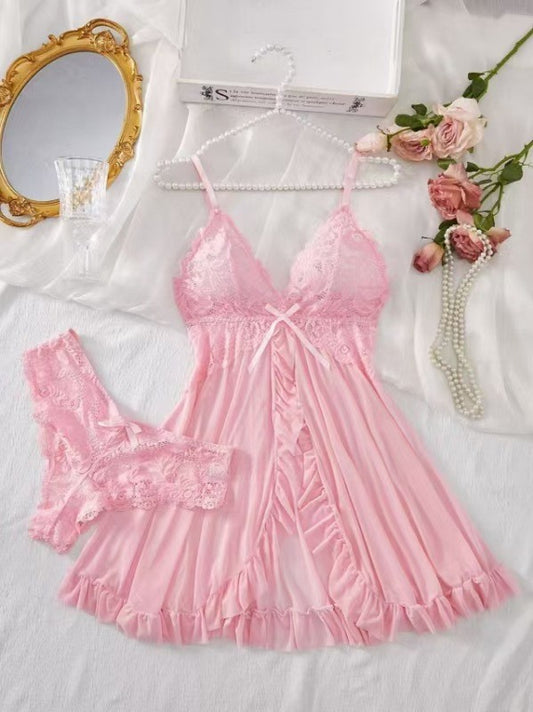 Lace Camisole Set Sexy Lingerie V-Neck Pajamas in Multiple Colors