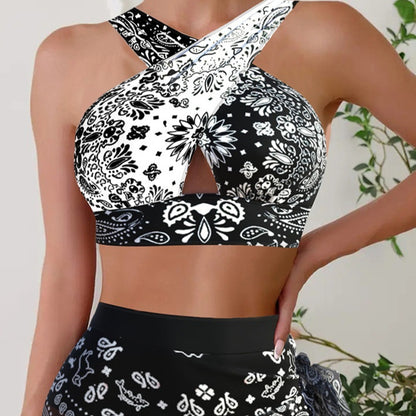 European And American Bikini Summer Conservative Split Swimsuit