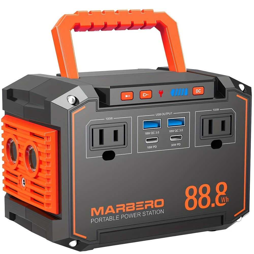[Portable Power Station] Portable Power Station 88.8WH with AC Outlet (US Plug) | Solar Charging, USB/DC Ports - Compact Solar Generator, Lithium Battery for Camping, Emergency Backup, Home, RV, CPAP, Laptop - Ideal Gift for
