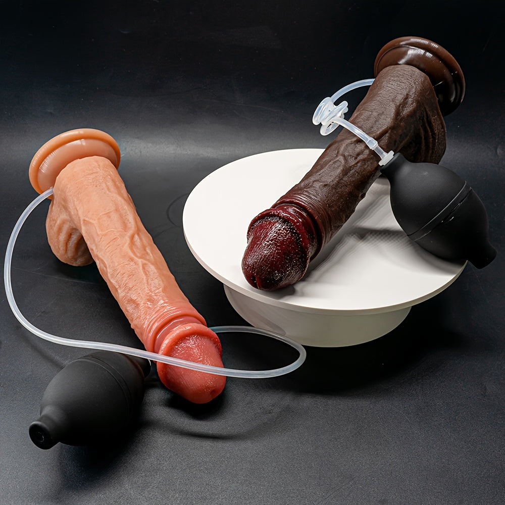 Dildo - Liquid Silicone Squirting Dildo, Squeezing, Ultra-Realistic Dildo, Simulated Ejaculation Penis Female Masturbator, Sex Toy