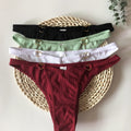 4pcs Heart Ring Linked Thongs, Soft & Comfy Ribbed Intimates Panties, Women's Lingerie & Underwear