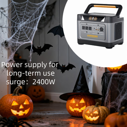 [Portable Power Station] Portable Power Station, 595Wh 600W(Surge 1200W) AC Output, LiFePO4(LFP) Battery, Solar Generator for Outdoor/Camping/Travel/RV, Emergency Power Backup(Grey)