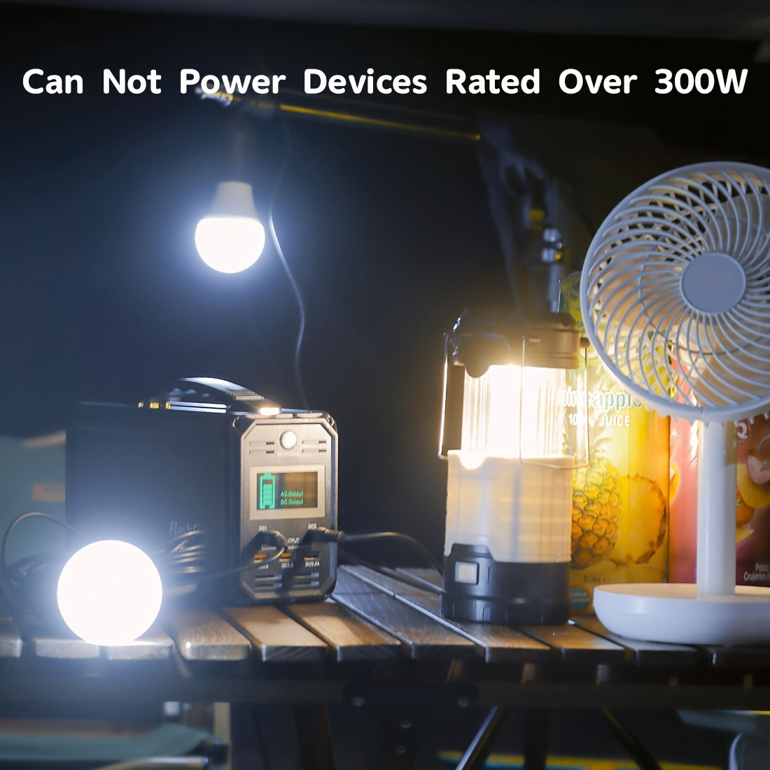 60000mAh FlashFish Portable Power Station - 300W Solar Generator with 110V AC Out, DC 12V, QC USB Ports, Rechargeable by Solar Panel, Wall Outlet, Car for CPAP, Camping, Travel and More