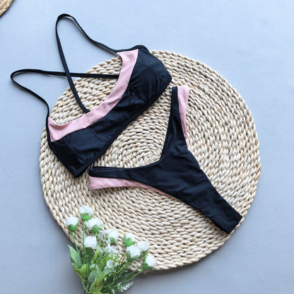 Bikini with Splicing Design for Women's Swimsuit