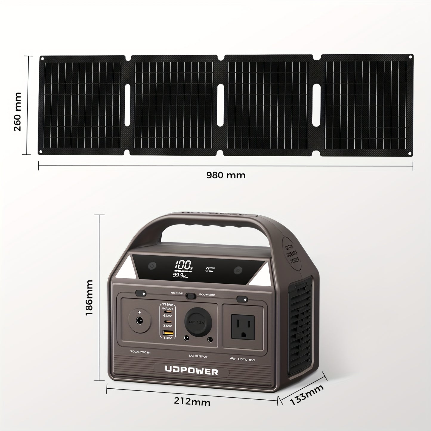 192Wh 200W Portable Power Station Solar Generator (40W Solar Panel Optional), High Capacity LiFePO4 (LFP) Battery Power Bank, with 2x 110V AC Outlets, DC USB-C Ports, LED Light, Powek Bank for Outdoor Camping Hiking Road Trip