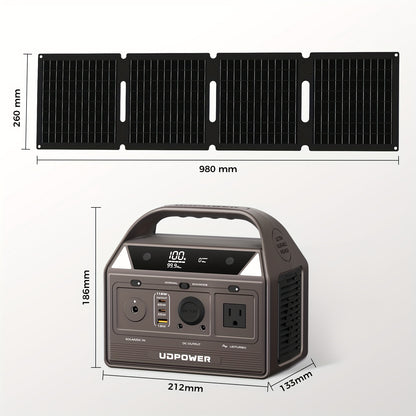 192Wh 200W Portable Power Station Solar Generator (40W Solar Panel Optional), High Capacity LiFePO4 (LFP) Battery Power Bank, with 2x 110V AC Outlets, DC USB-C Ports, LED Light, Powek Bank for Outdoor Camping Hiking Road Trip