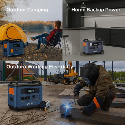 [PowerMax 6000, Solar Generator] OSCAL PowerMax 6000 Series Portable Power Station - 6000W(Surge 7200W) 3600Wh LiFeP04 Solar Generator with 400W Solar Panel, 1.4H Full Charge, 5ms UPS, DC/AC Bi-Directional Inverter for Home U