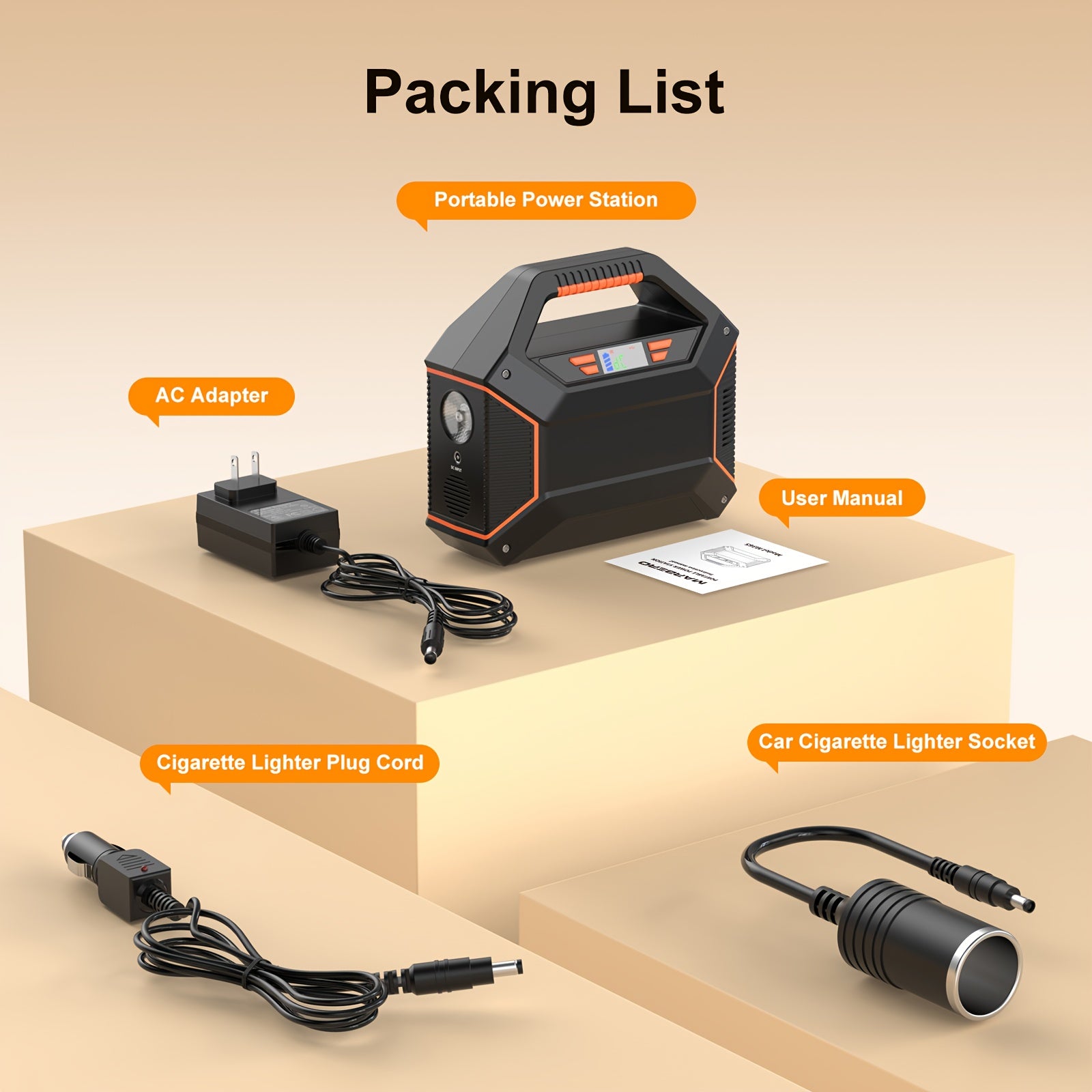 155Wh Portable Power Station with 30W Solar Panel, Lithium Battery Solar Generator with AC Outlet (2x110V), USB 3.0 QC Fast Charging, Digital Display & Overload Protection - Solar-Powered Portable Charger for Camping, Travel,