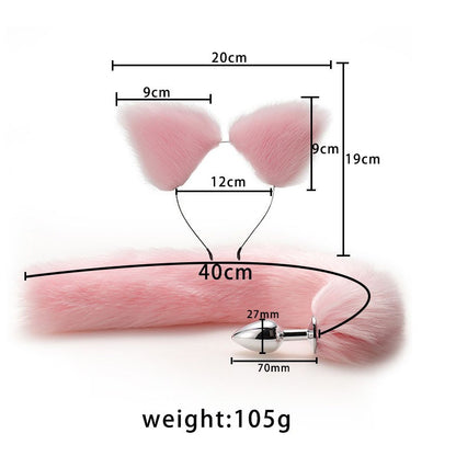 SM Erotic Fox Tail Anal Plug Metal Posterior Plug Adult Products Toys Artificial Tail Set Play