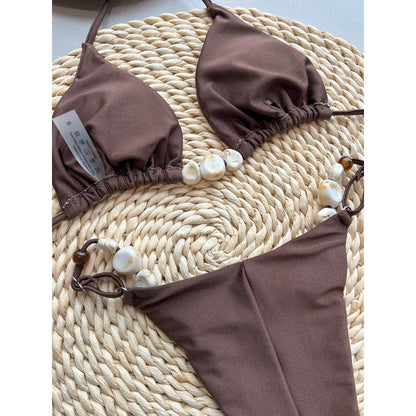 Beach three-point bikini set split swimsuit