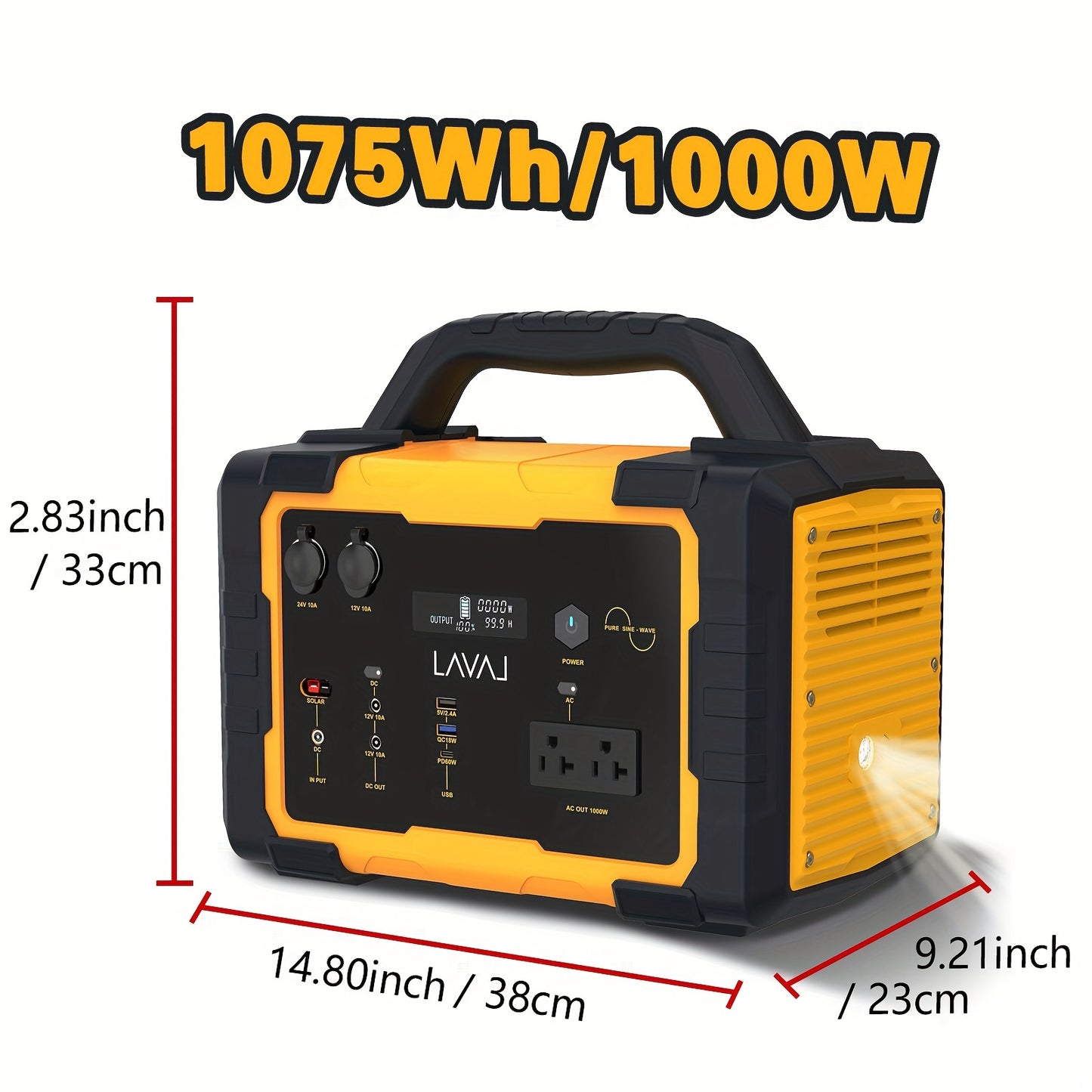 1000W (Peak 2000W)/1075Wh Portable Power Station with Foldable Solar Panel (200W), 1075Wh LiFePO4 (LFP) Battery, Fast Charging, Solar Generator Suitable for Family Emergency Outdoor Hunting Camping RV Trip