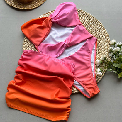 Two-Piece Bikini Style Sexy Women's Swimsuit Separate Piece Swimwear Beach Dress