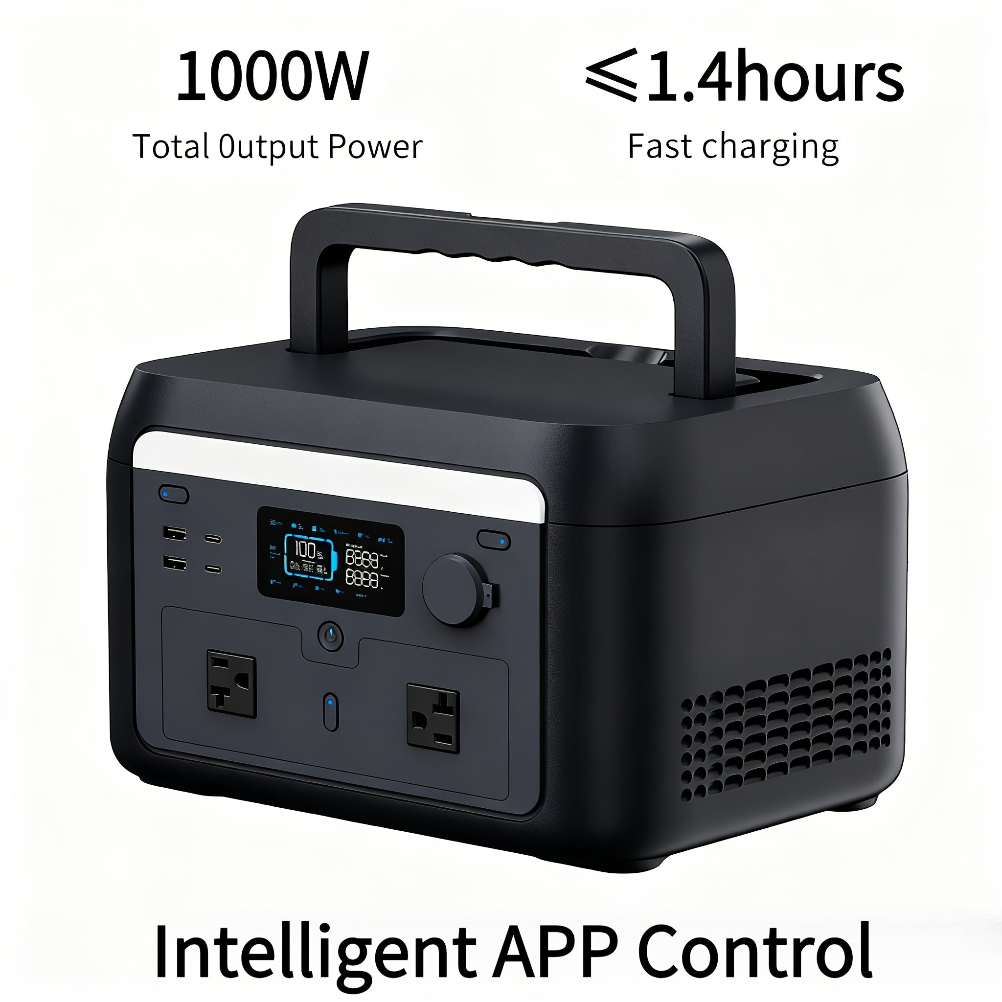 Advanced 3000W/1000W Solar Generator with Smart APP & Frequency Tracking - 1.6Hr Rapid Charge, LiFePO4 Battery for 10-Year Service, 30dB Ultra-Quiet Portable Power
