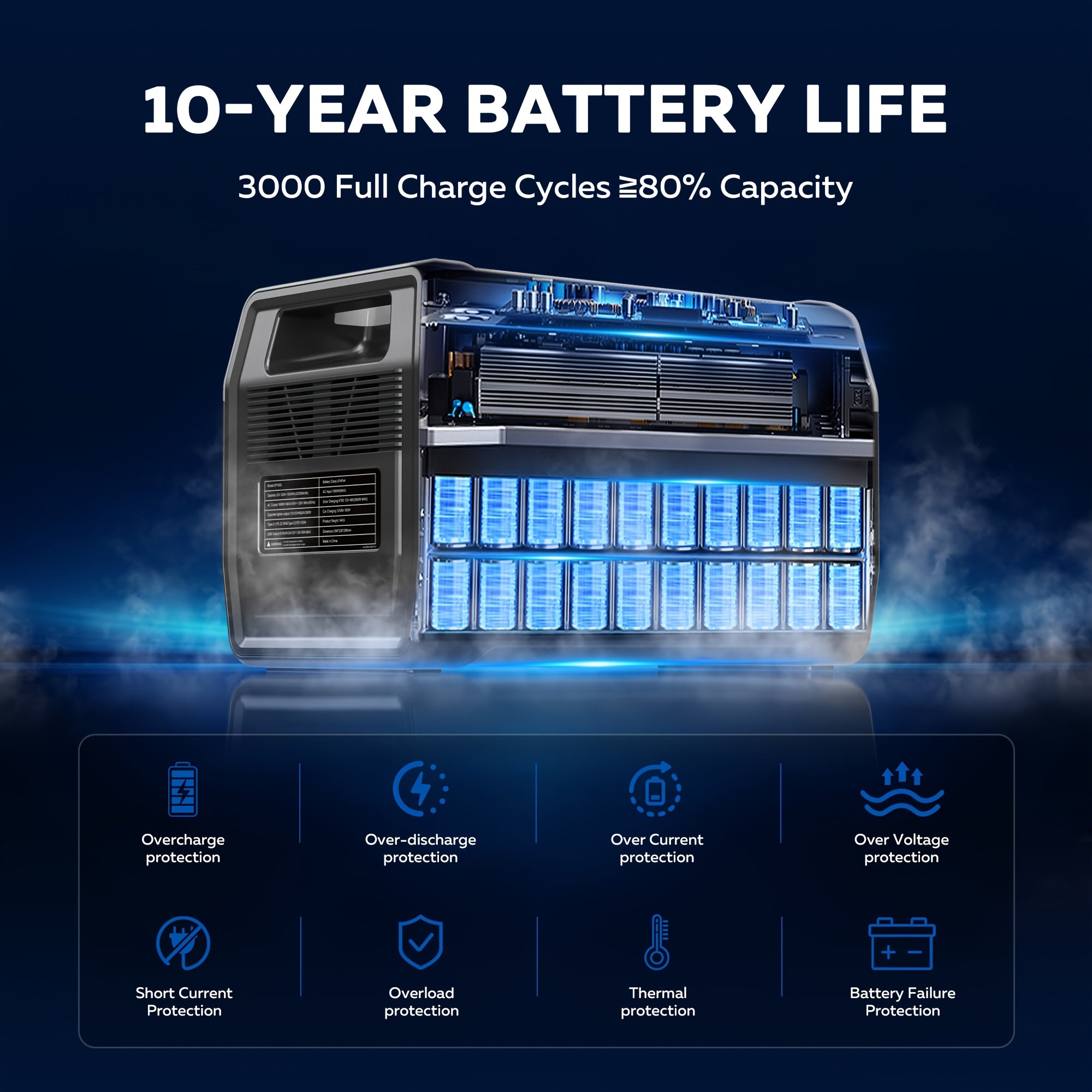 (Solar Panels Sold Separately)1024Wh 1600W Portable Power Station+100W Solar Panel Combo | LiFePO4 Battery, UPS Function, 2x110V AC Output | Power For Camping Gear, Garden/Yard/Party Decorations, Christmas Lights | Solar Gene