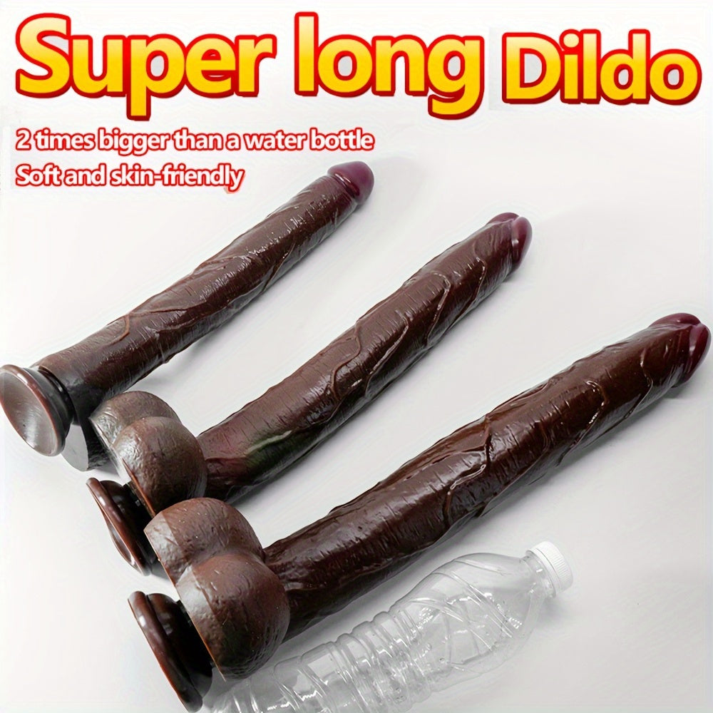 1pc Black Extra Long Dildo, Liquid Silicone Long Simulation Dildo, For Women Masturbation Dildo, Couple Sexy Adult Supplies Fake Penis