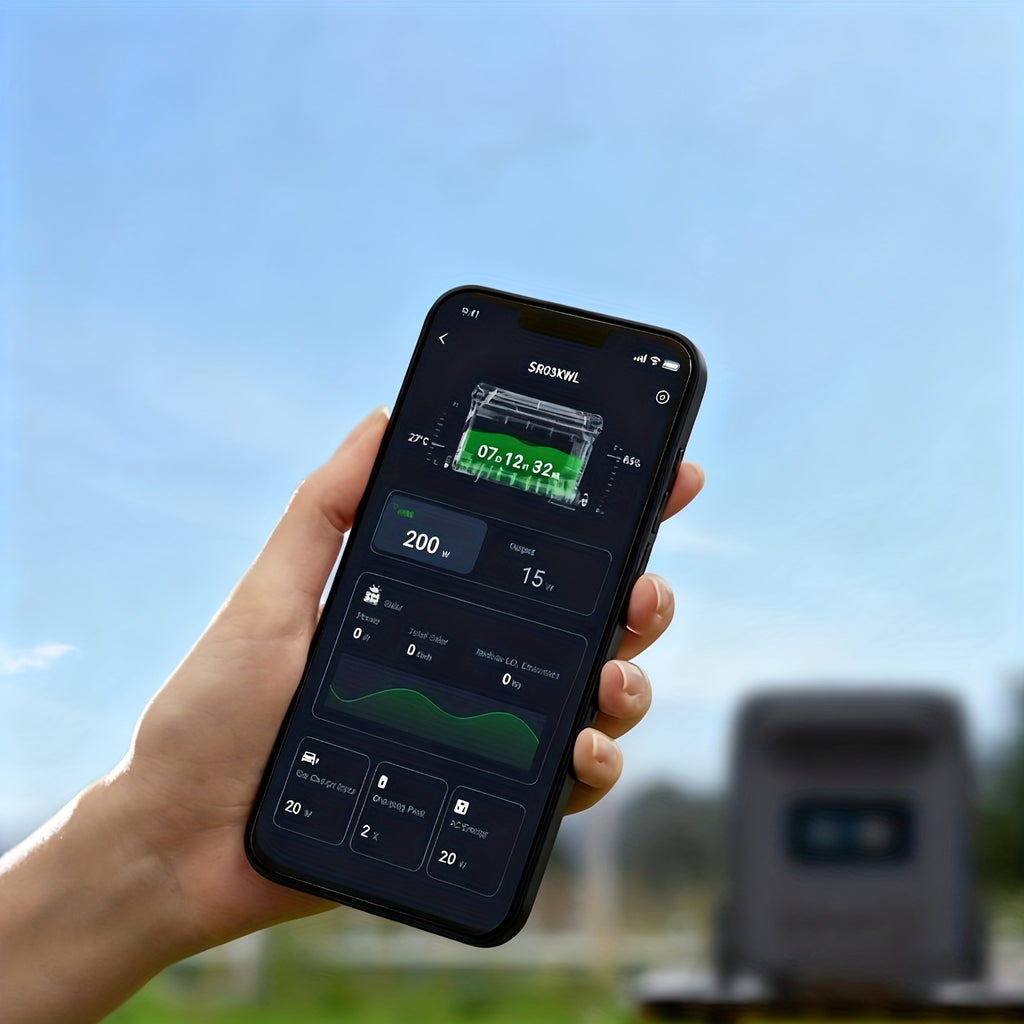 Advanced 3000W/1000W Solar Generator with Smart APP & Frequency Tracking - 1.6Hr Rapid Charge, LiFePO4 Battery for 10-Year Service, 30dB Ultra-Quiet Portable Power