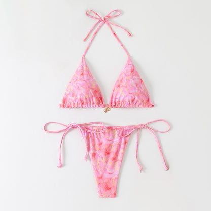 Sexy floral halterneck bikini