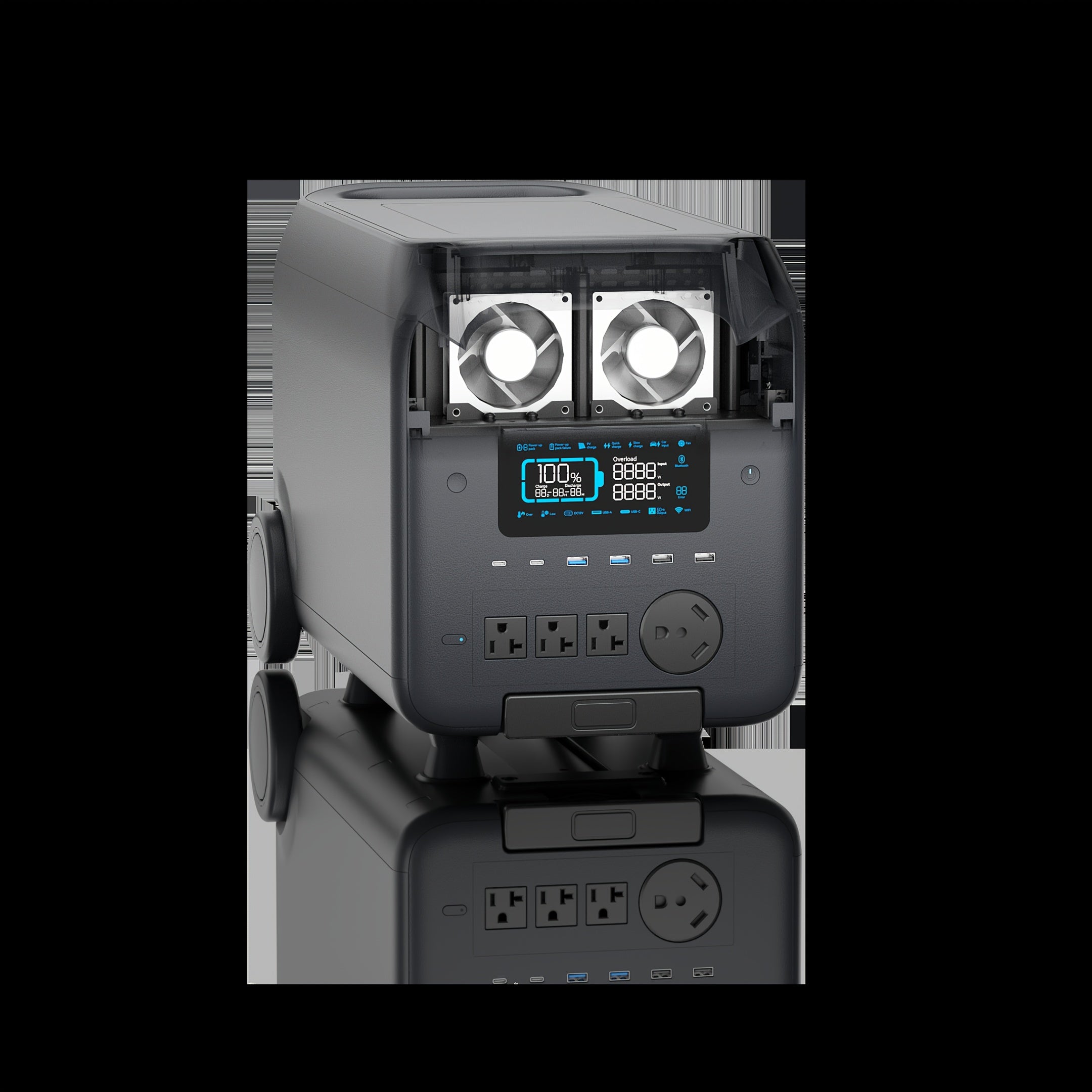 Advanced 3000W/1000W Solar Generator with Smart APP & Frequency Tracking - 1.6Hr Rapid Charge, LiFePO4 Battery for 10-Year Service, 30dB Ultra-Quiet Portable Power