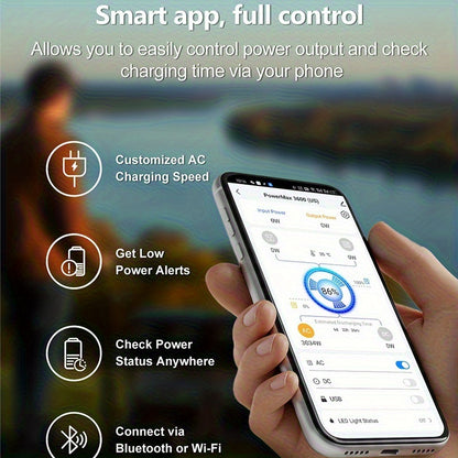 OSCAL 2400W Solar Generator PowerMax 2400 | 1872Wh Portable Power Station with 1.45H Full Charging, APP Control, Battery Backup for Home, Camping & RVs, 4800W Peak, LiFePO4 Battery, Metal & Plastic Construction