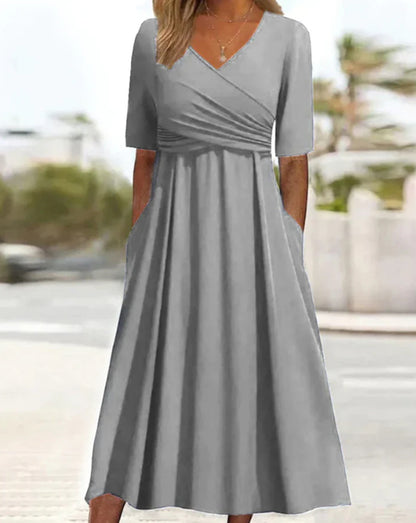 Short sleeved dress with front cross personalized dress