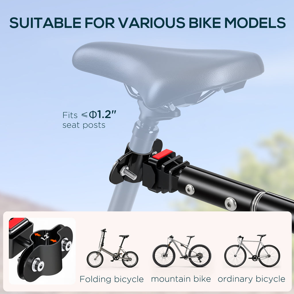 Bicycle Cargo Trailer with Removable Box and Waterproof Cover, Bike Wagon Trailer with Two 16in Wheels