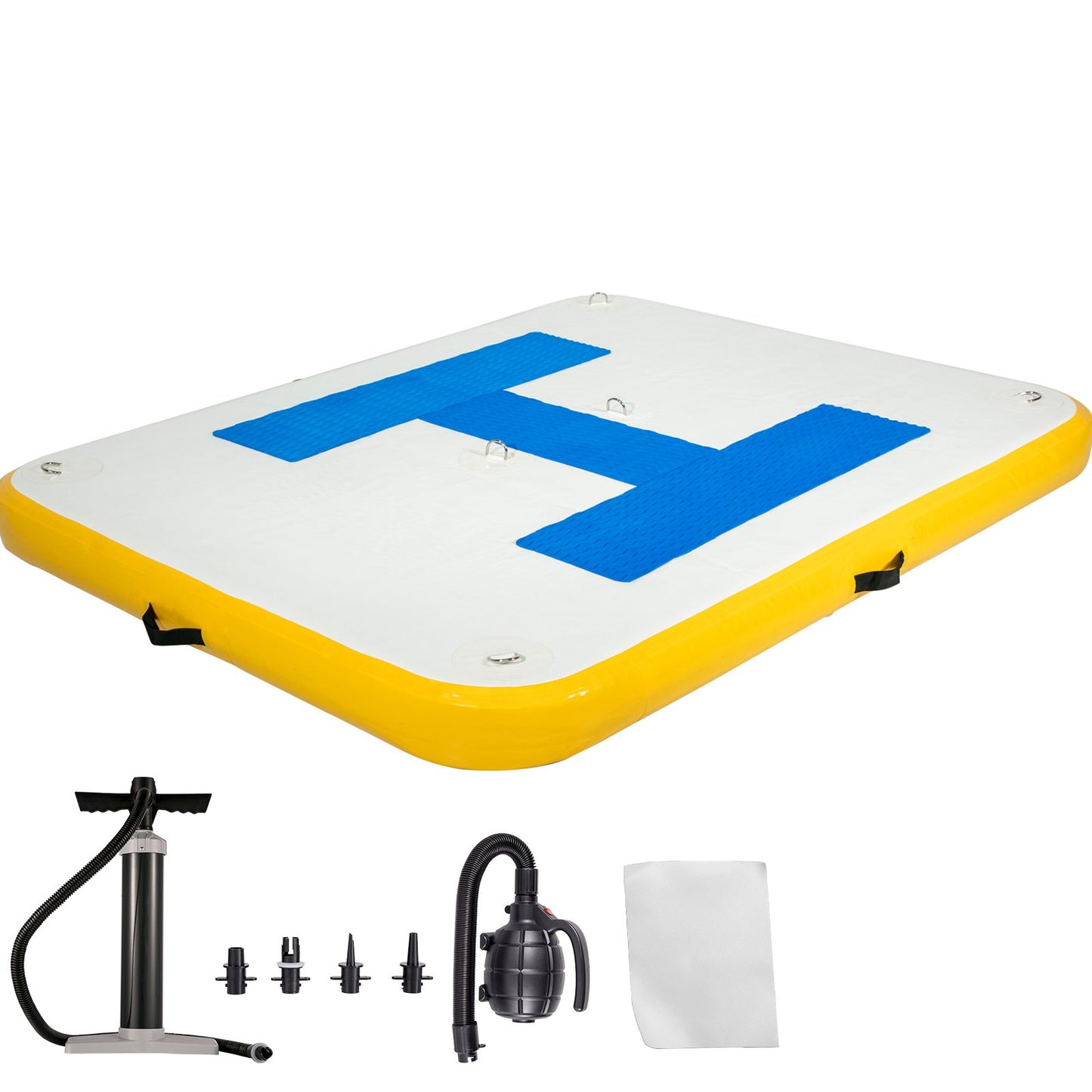 Inflatable Dock Platform, Inflatable Floating Dock 8x5 Ft With Electric Air Pump