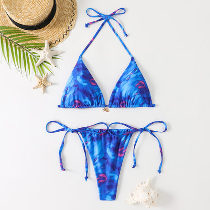 Sexy floral halterneck bikini