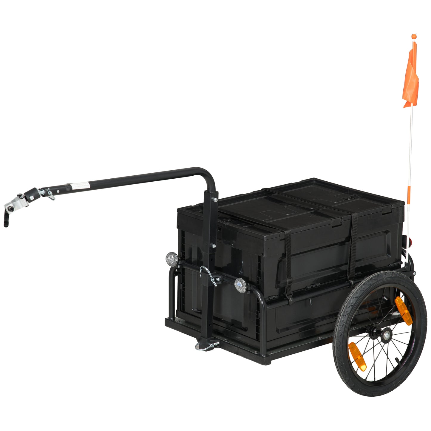 Trailer for Bike, Bicycle Cargo Trailer with Removable Storage Box, Galvanized Bottom
