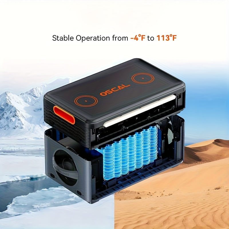 OSCAL 2400W Solar Generator PowerMax 2400 | 1872Wh Portable Power Station with 1.45H Full Charging, APP Control, Battery Backup for Home, Camping & RVs, 4800W Peak, LiFePO4 Battery, Metal & Plastic Construction