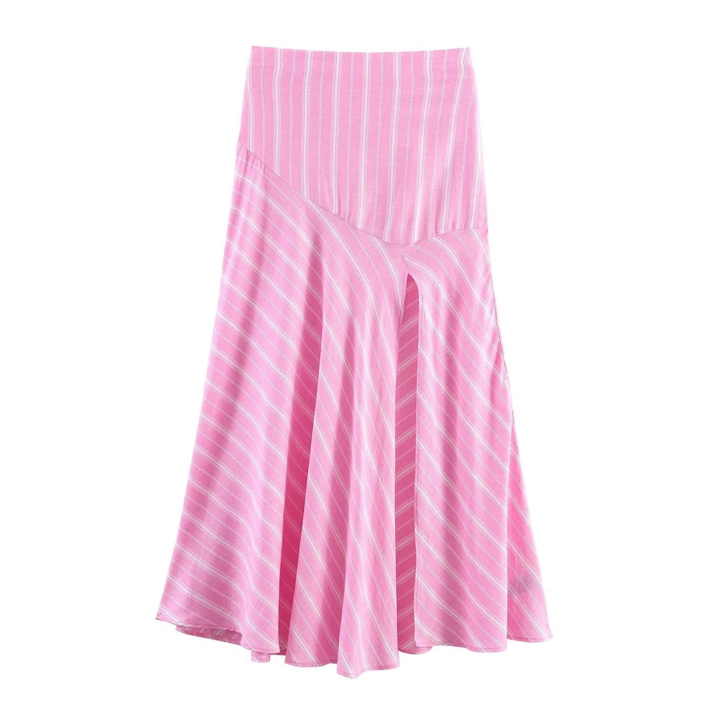 Style Striped Shirt Dress Mid-Length Dress