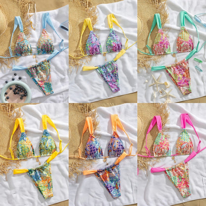 European Women's New Split Sexy Paisley Print Bikini Swimwear Export Bikini