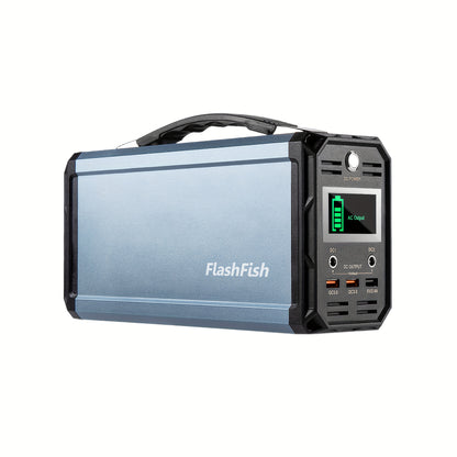 60000mAh FlashFish Portable Power Station - 300W Solar Generator with 110V AC Out, DC 12V, QC USB Ports, Rechargeable by Solar Panel, Wall Outlet, Car for CPAP, Camping, Travel and More