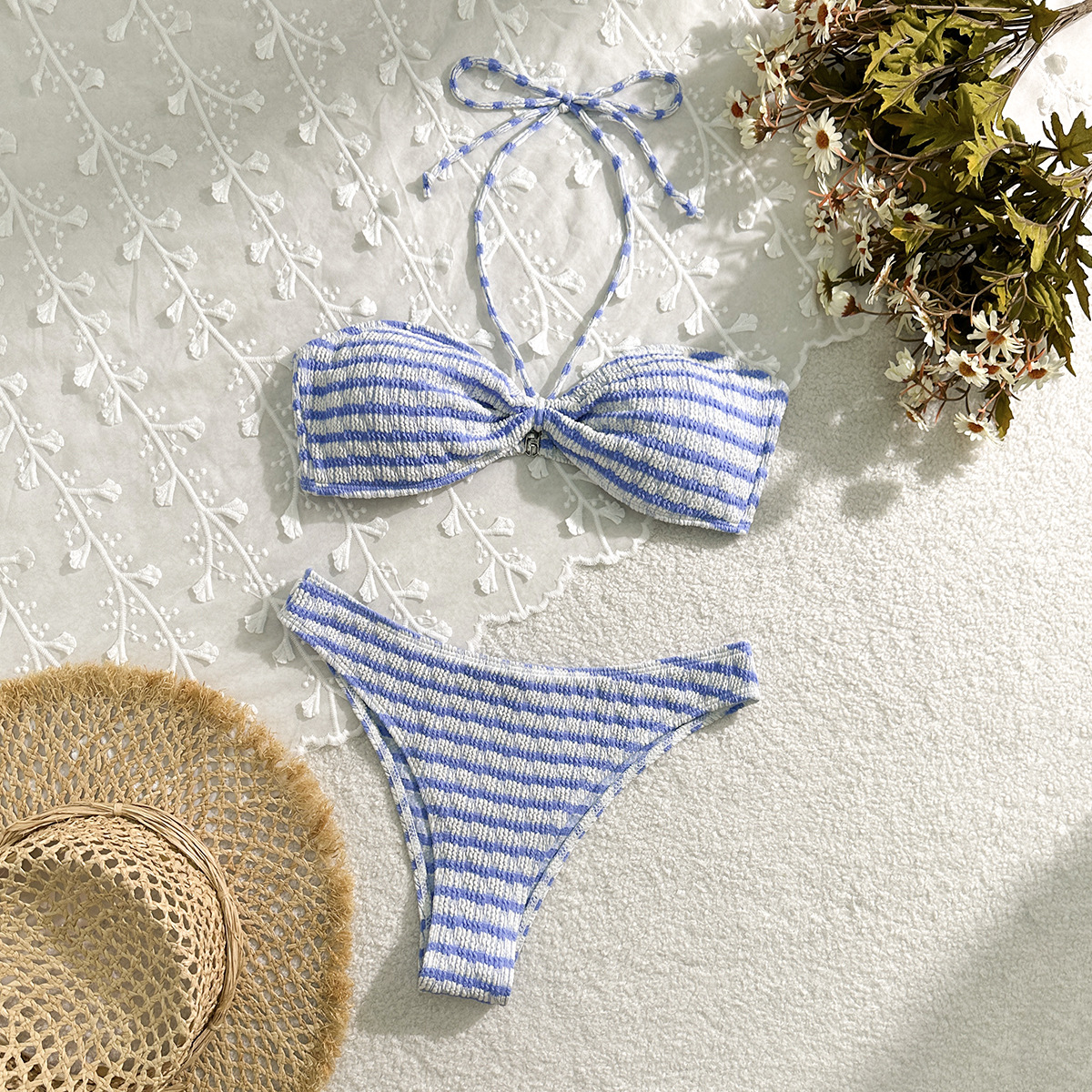 Bikini Split Striped Printed Swimsuit For Women