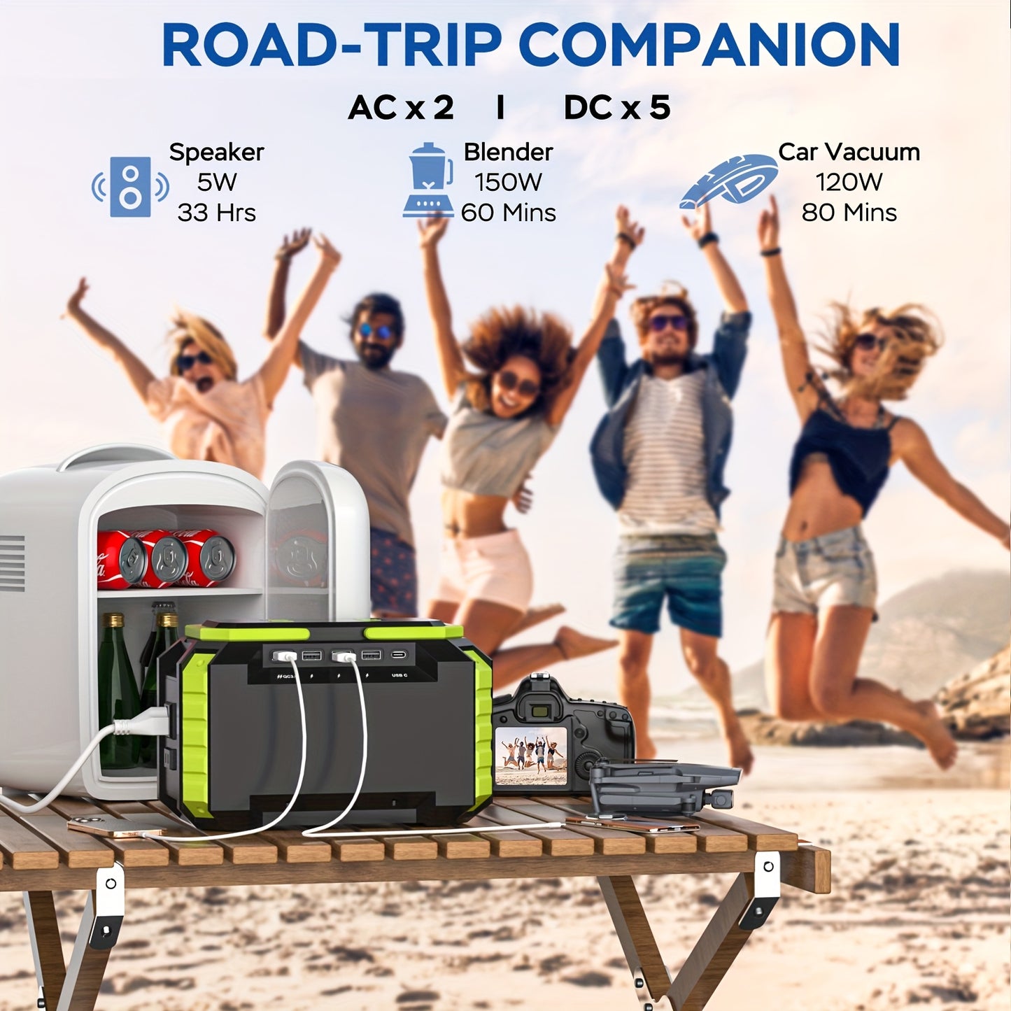 [Portable Power Station] Portable Power Station 222/150/88Wh | 40/30/21W Solar Panel, Camping Solar Generator, Laptop Charger, Power Bank with AC Outlet 110V, 4*USB, DC Ports, LED Flashlights for CPAP Home Camping Hurricane E