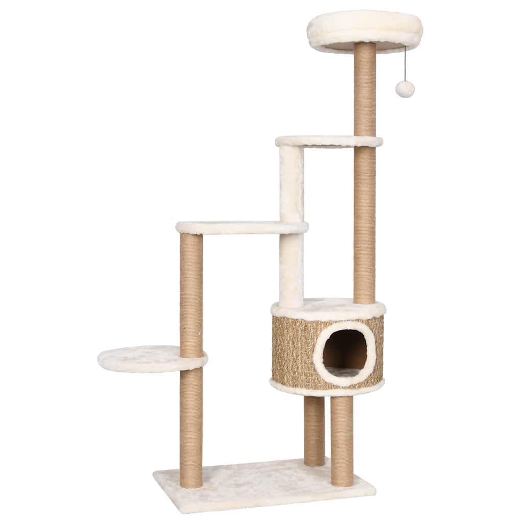 Cat Tree with Luxurious Cushion 148 cm Seagrass