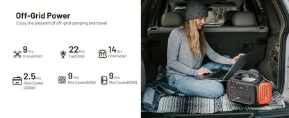 647Wh Solar Generator 600W with 200W Solar Panel - Portable Power Station, 120V Pure Sine Wave AC Outlet & 60W USB-C PD Fast, Lithium Battery Backup for Camping, RV, Home, Emergencies - Peak 1200W ()