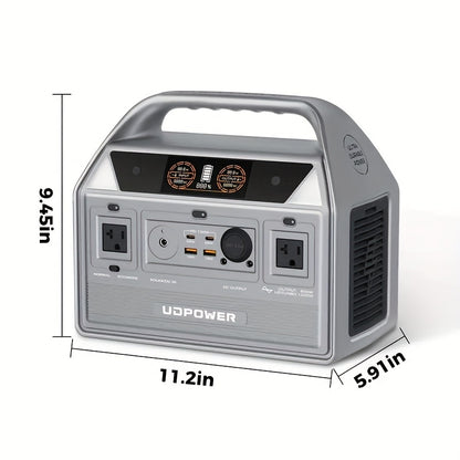 UDPOWER Portable Solar Generator - 1200W, 800W, 400W Options, AC Outlet, 2 DC & 3 USB Ports, Backup Battery for Outdoor Trips, Camping & Emergency, Outdoor Power Station | Modern Power Station | Durable Power Source, Portable