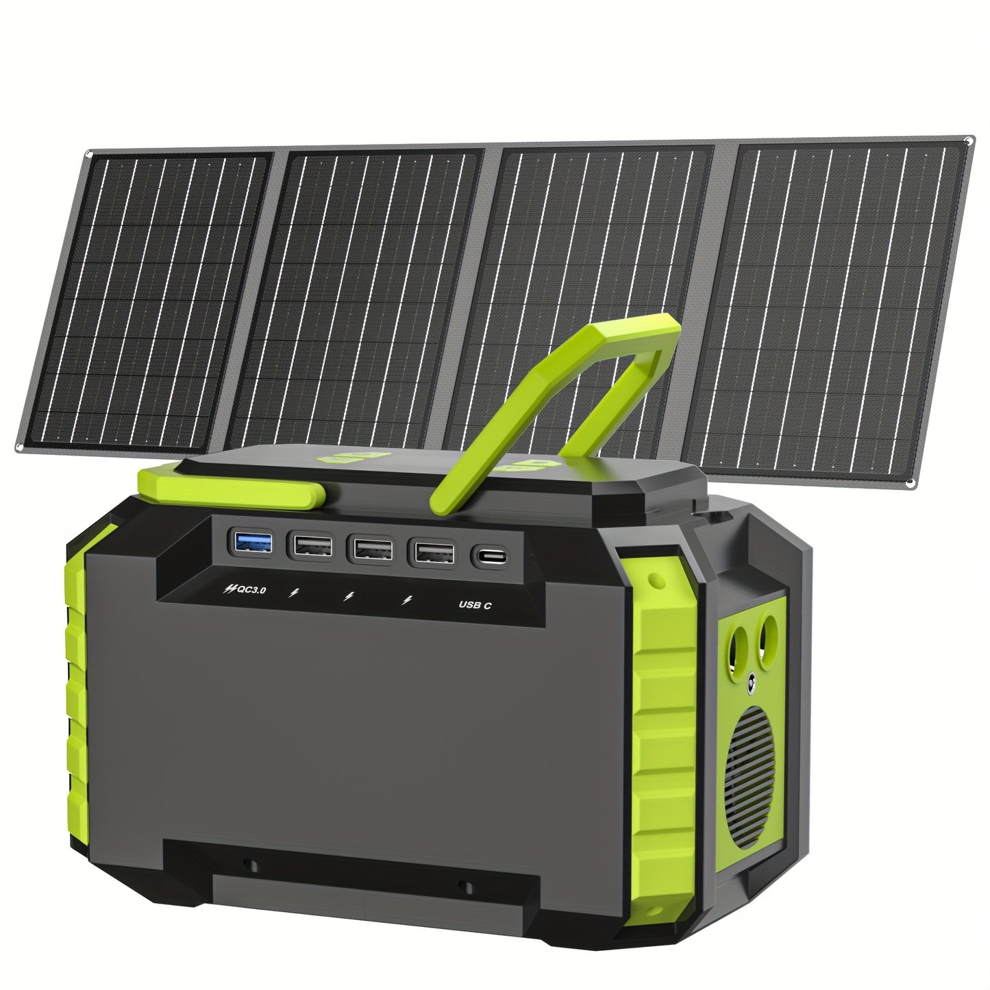 [Portable Power Station] Portable Power Station 222/150/88Wh | 40/30/21W Solar Panel, Camping Solar Generator, Laptop Charger, Power Bank with AC Outlet 110V, 4*USB, DC Ports, LED Flashlights for CPAP Home Camping Hurricane E
