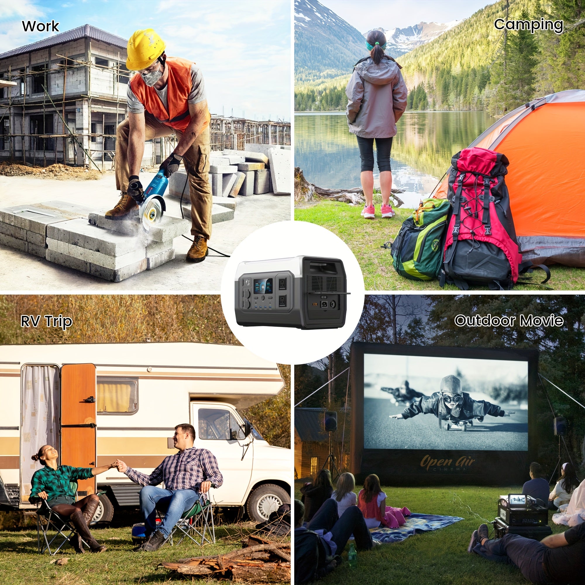 999Wh Portable Power Station Solar Generator, (with/without Solar Panel), High-capacity Lithium Battery Pack, With AC Output, DC USB-USB-C Interface, LED Light, Suitable For Outdoor, Camping, Road Travel, CPAP, Hurricane Emer