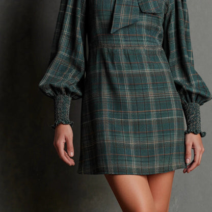Four-season Vintage Plaid Dress