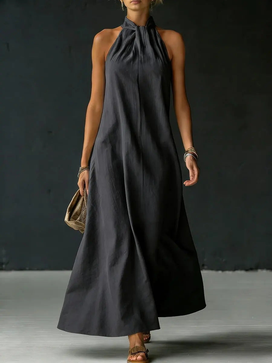 Women's Off-Shoulder Sleeveless Cross-Strap Dress