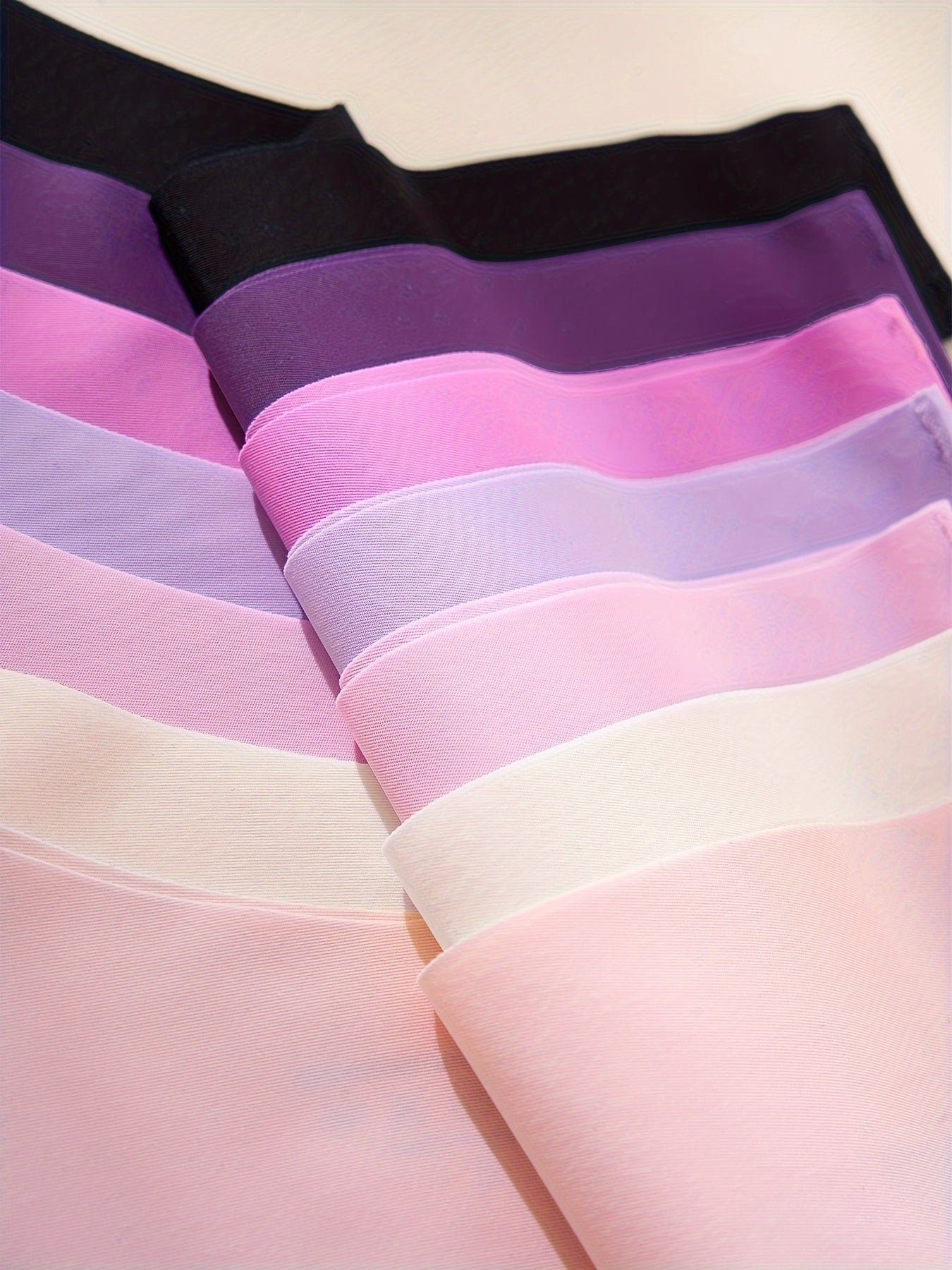 7pcs Seamless Solid Thongs, Soft & Comfy Stretchy Intimates Panties, Women's Lingerie & Underwear