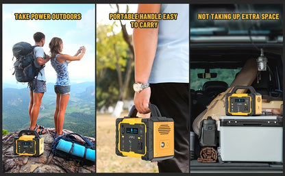 1000W (Peak 2000W)/1075Wh Portable Power Station with Foldable Solar Panel (200W), 1075Wh LiFePO4 (LFP) Battery, Fast Charging, Solar Generator Suitable for Family Emergency Outdoor Hunting Camping RV Trip