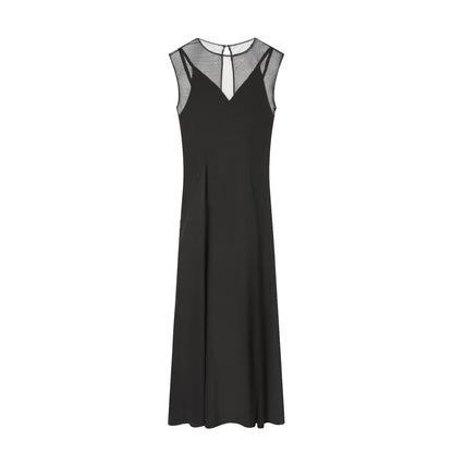 Elegant Sheer Dress Black Mini Dress for Women