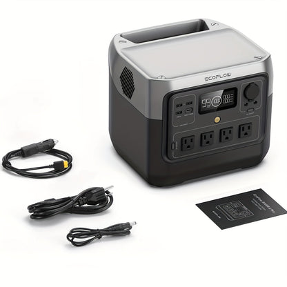 EF ECOFLOW Solar Generator RIVER 2 Pro 768, Portable Power Station 768Wh with 160W Portable Solar Panel LiFePO4 Battery Fully Charged in 70 Min, 4×AC, for Camping, RV, Home Backup