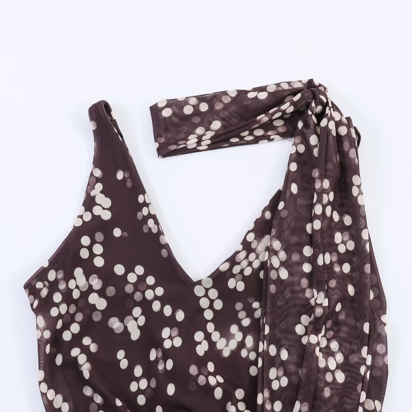 Chic Polka Dot Chiffon Long Dress Dress