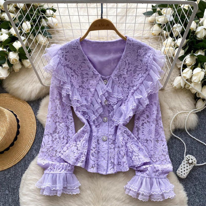 Versatile Single-Breasted Slimming Long-Sleeve Shirt